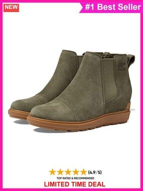 Sorel Evie II Chelsea Boot Suede Leather Ankle Winter Shoe